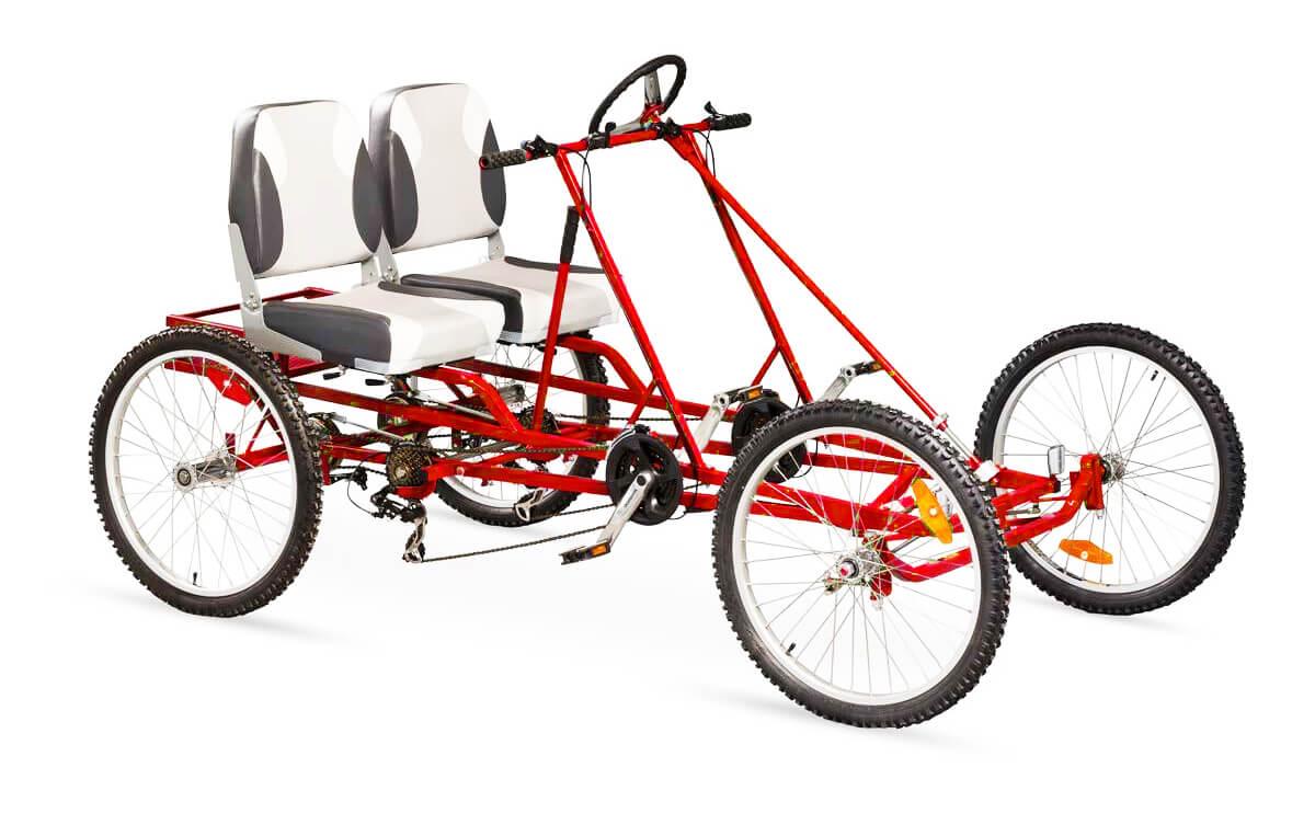 Wheel Bicycle With Two Riders Ride A Bicycle Made For Two Bike