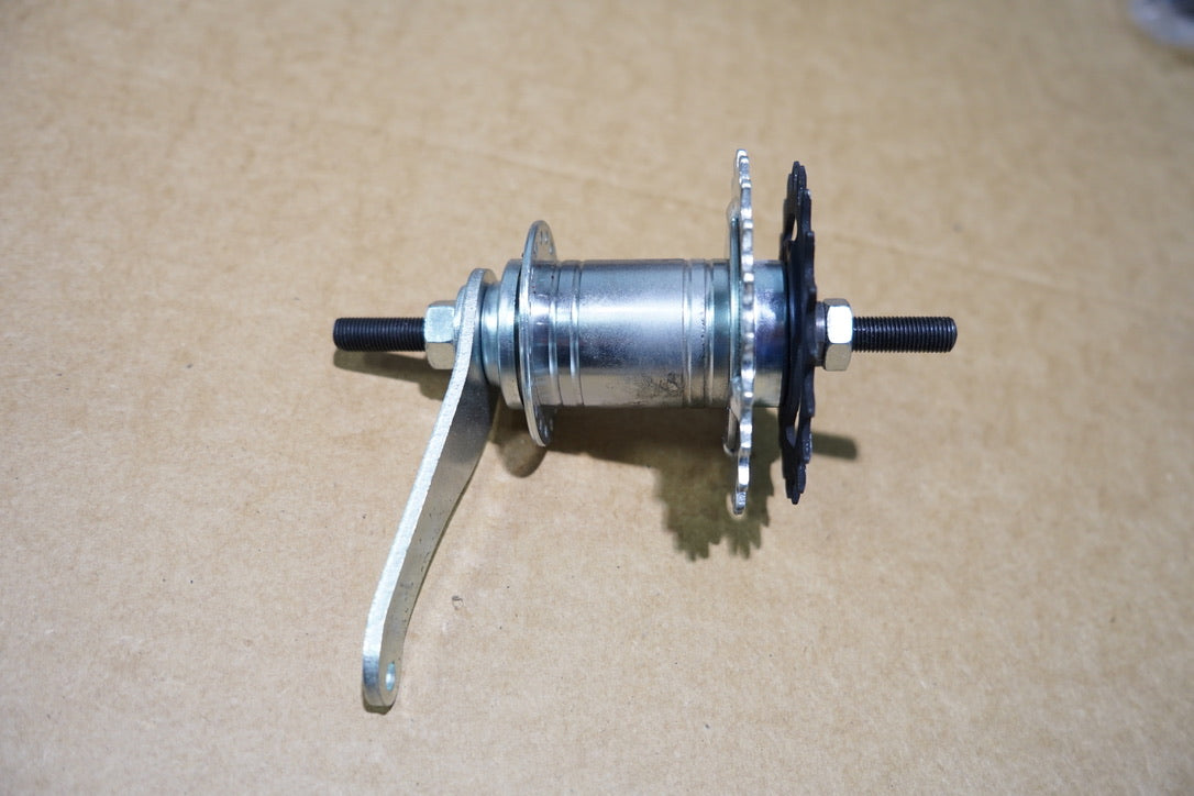 KT Coaster Brake Hub Axle Kit – 185mm 24tpi Rear, Chromoly, Black